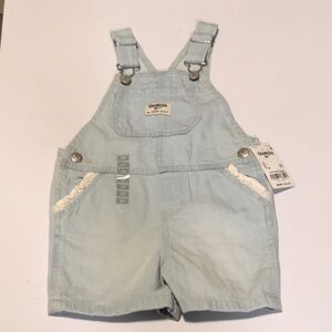 NWT girls light denim Osh Kosh overall shorts - 2T